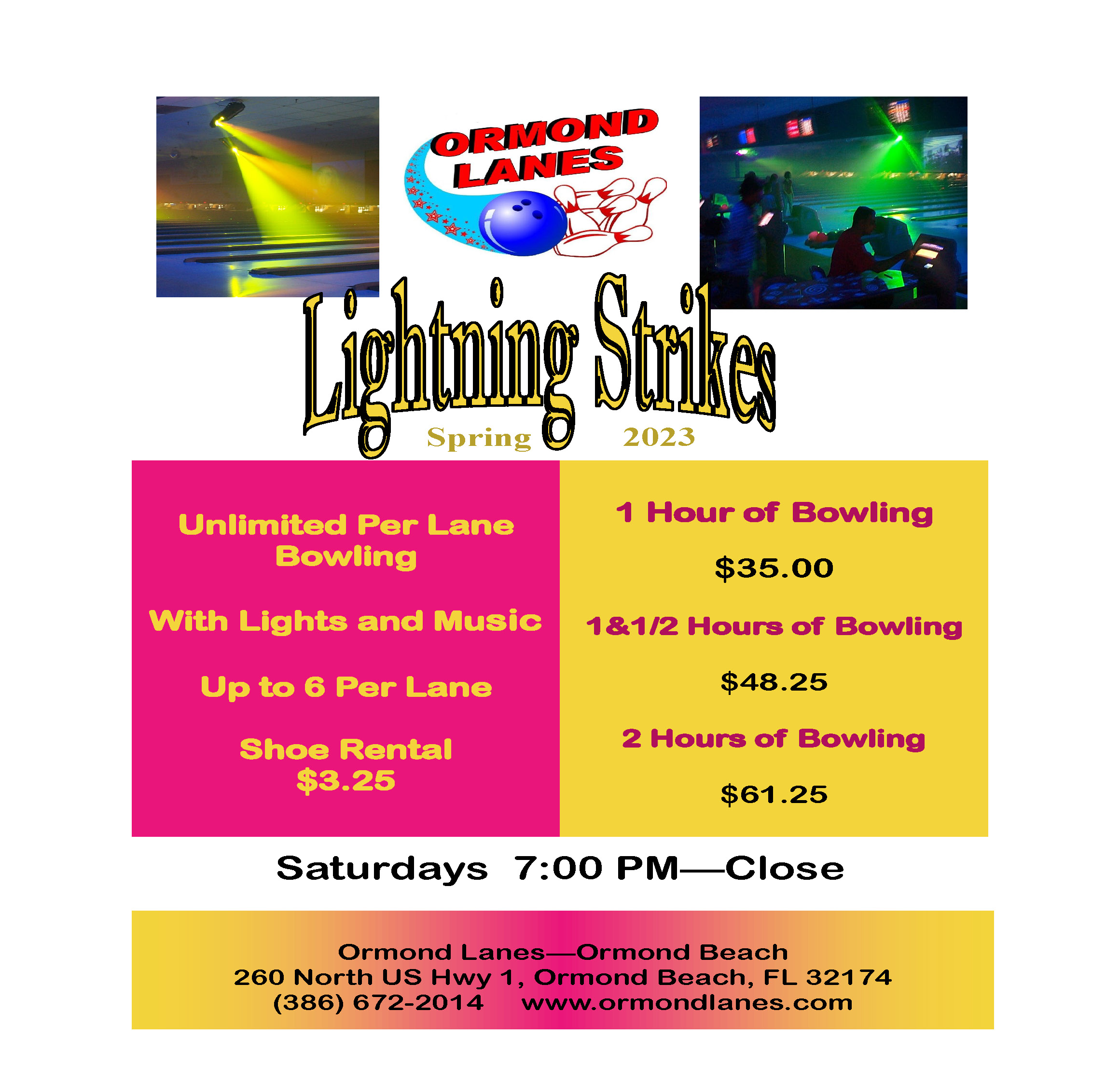 Bowling Specials Ormond Lanes